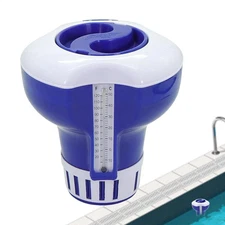 Floating Chlorine Dispenser Floater For Swimming Pool, Hot Tub W/ Thermometer