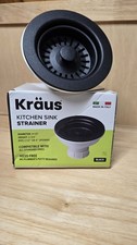 NEW-Kraus Kitchen Sink Strainer in Black PST1-BL-C Made in Italy