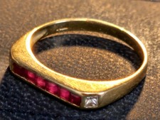 Vintage 18ct Yellow Gold Ruby & Diamond Eternity Ring Band