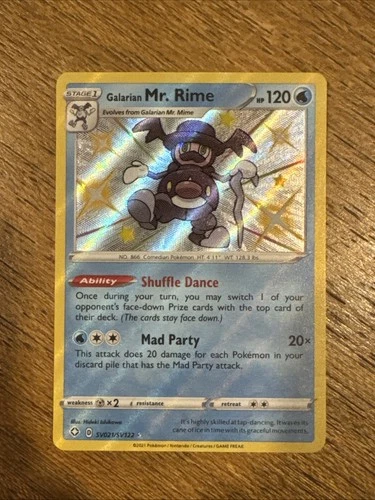 Pokemon Galarian Mr. Rime SV021/SV122 Shining Fates: Shiny Vault Rare Holo