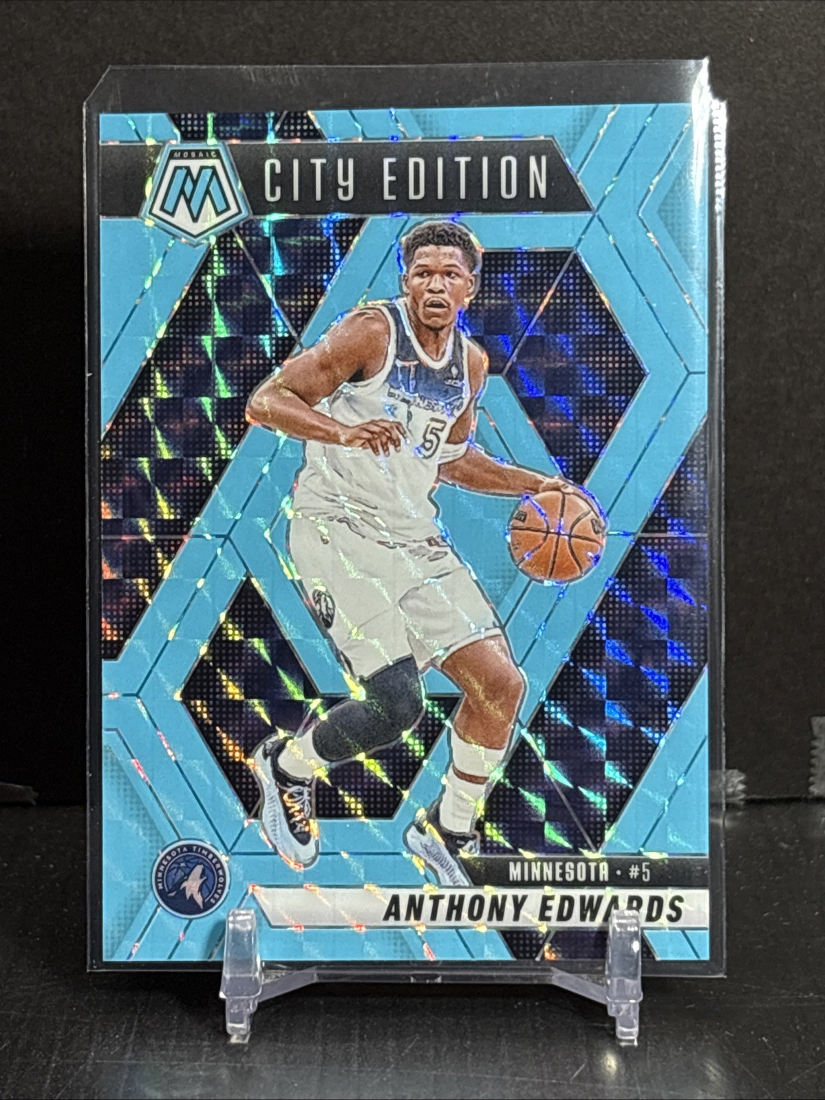 2024-25 Mosaic Anthony Edwards #279 Blue Fluorescent 65/75- MIN Timberwolves