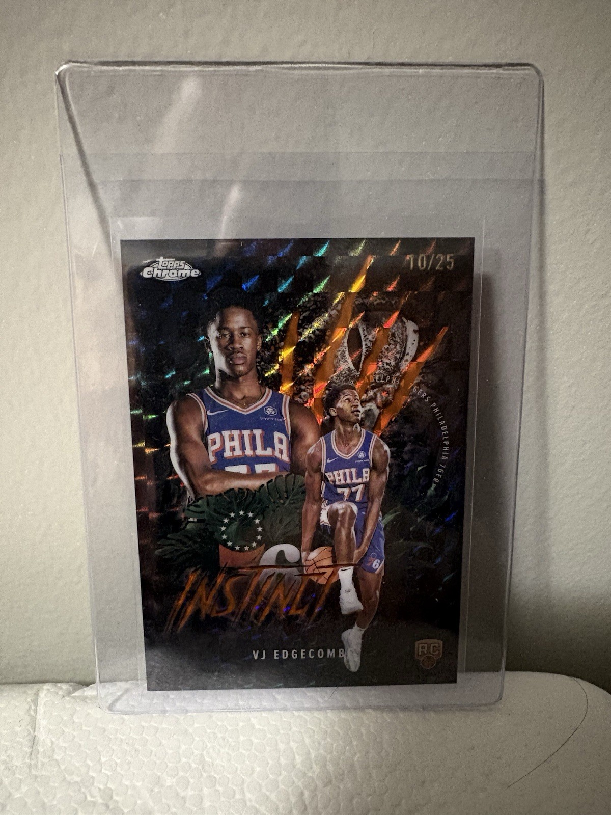 2025-26 Topps Chrome VJ Edgecombe RC Rookie Instinct Orange Geometric /25