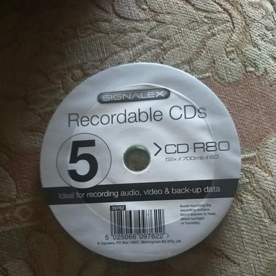 Signalex Recordable DVDs - x5. CDR-R Grabable. New In Packaging - Image 1 of 2