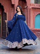 Designer Georgette Anarkali Gown Wedding Party Wear Long Drees FestivalWear Suit