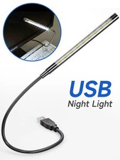 LED Desk Lamp Eye-Caring Reading Table Light Adjustable Neck Lamp w/ Clamp USB