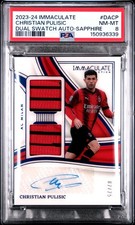 2023-24 PANINI IMMACULATE COLLECTION SWATCHS AUTO CHRISTIAN PULISIC 2/25 PSA 8