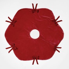 Velvet Bow Christmas Tree Skirt Red - Threshold designed with Studio McGee