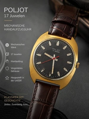 Armbanduhr Poljot 17 Jewels Rare Vintage Uhr UdSSR 35mm Handaufzug Läuft Genau - Bild 1 von 4