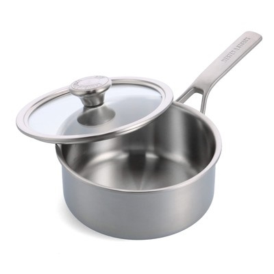 Triply Stainless Steel 3qt Saucepan Pot With Lid Professional Cooking Multi Clad
