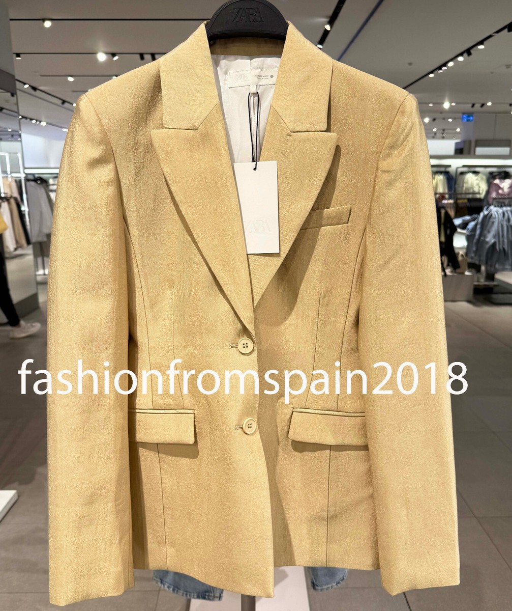 VIP【関税送料無料】希少 Golden Embellished blazer ZARA NEW WOMAN OVERSIZED JACKET ZW COLLECTION BLAZER GOLDEN