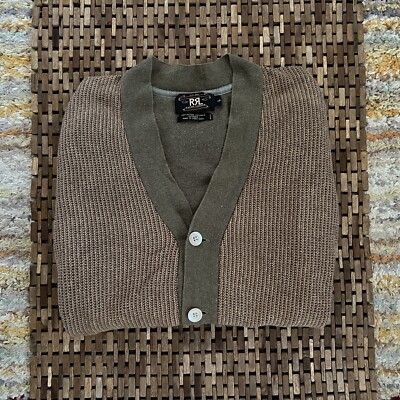 RRL Ralph Lauren Double RL Linen Shawl Collar Cardigan Chore
