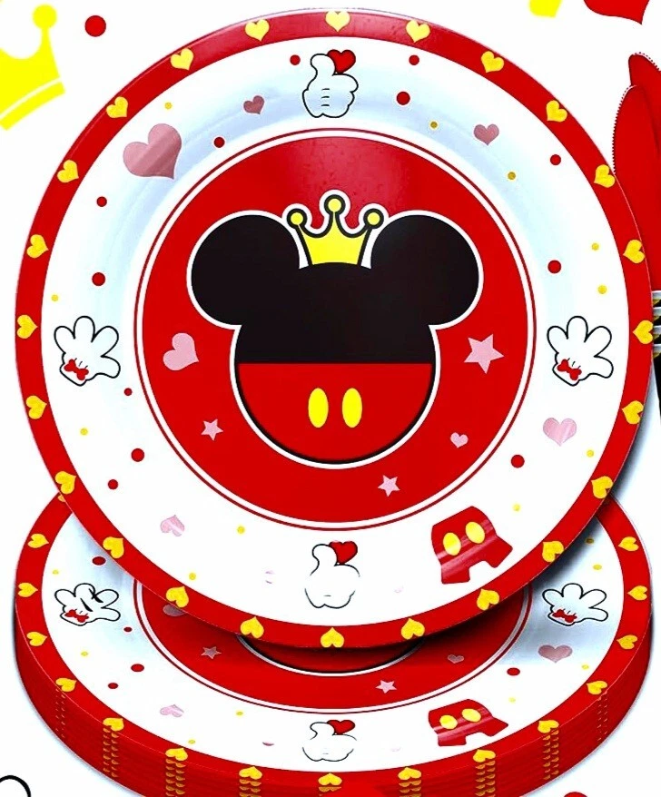 104 Pc Mickey Themed Mouse Birthday Party Supplies Tableware Plates Cups Napkins - Imagem 2 de 4