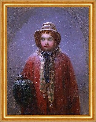 The Christmas Wreath George Henry Boughton Adventskranz Kind B A3 02013 Gerahmt