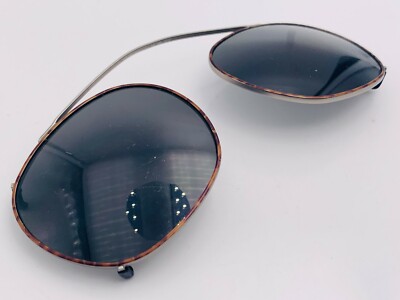 Vintage Ralph Lauren Polo 201 Tortoise Oval Clips-On Sunglasses Frames  Italy