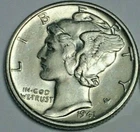 1941 S Mercury Dime Almost Uncirculated 90% Silver Coin AU / BU .