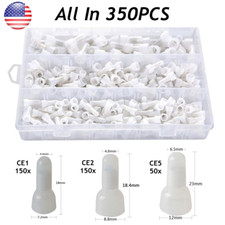 350Pcs Closed End Crimp Cap Copper Core Nylon Wire Connectors 22-10AWG Terminals