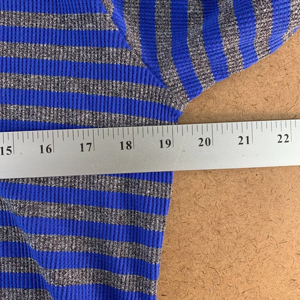 Marc New York Womens Hoodie Sweatshirt Blue Gray Pullover Stripe L New — 第 4/4 张图片