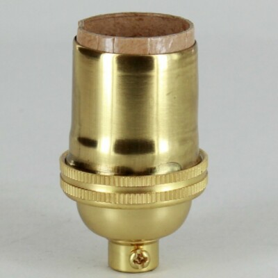 NEW: VINTAGE STYLE POLISHED BRASS MED BASE KEYLESS LAMP SOCKET  