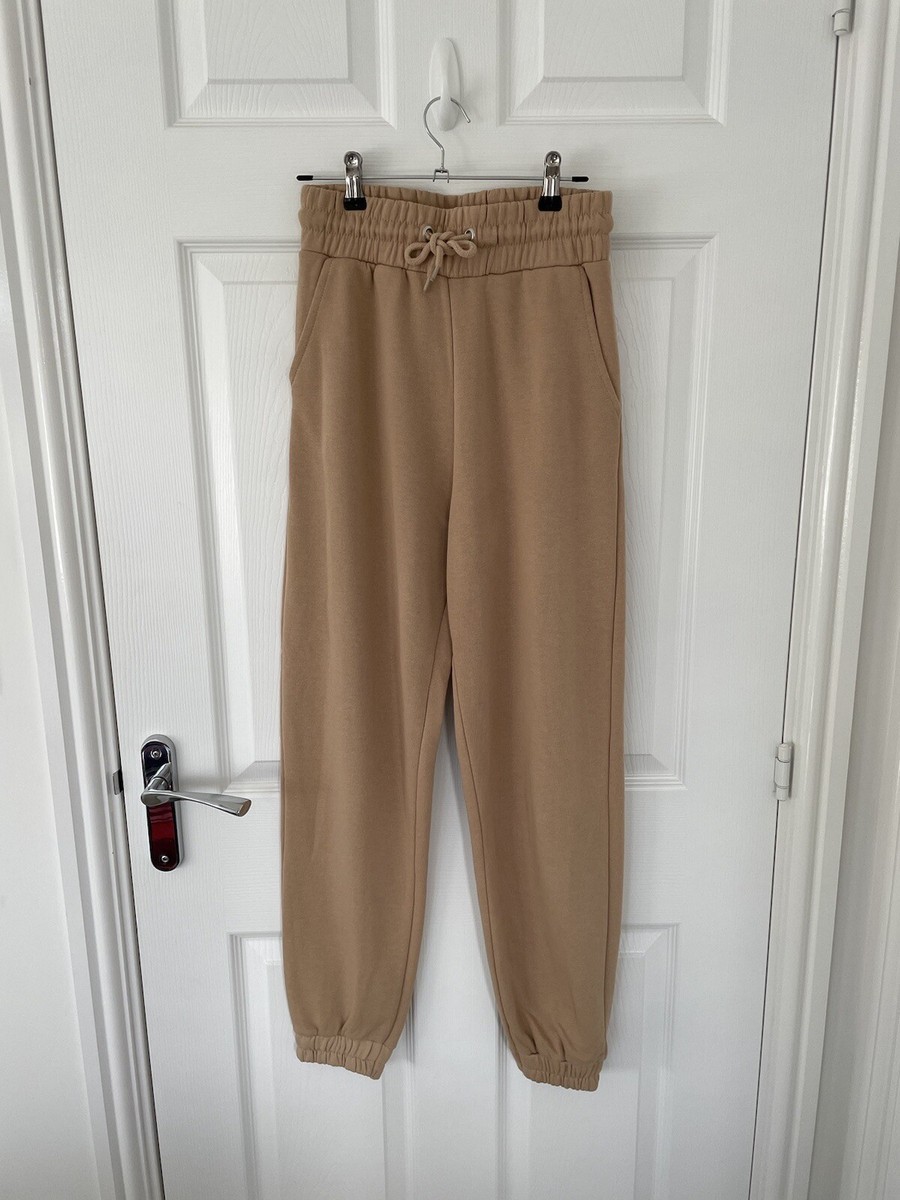 STRADIVARIUS WOMENS LADIES BEIGE NUDE JOGGERS SIZE SMALL UK