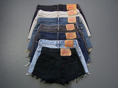 LEVIS 501 SHORT B GRADE DENIM TAILLE HAUTE TAILLES 6 -20 1200+ VENDU RAPIDE LIVRAISON GRATUITE - Photo 1/4