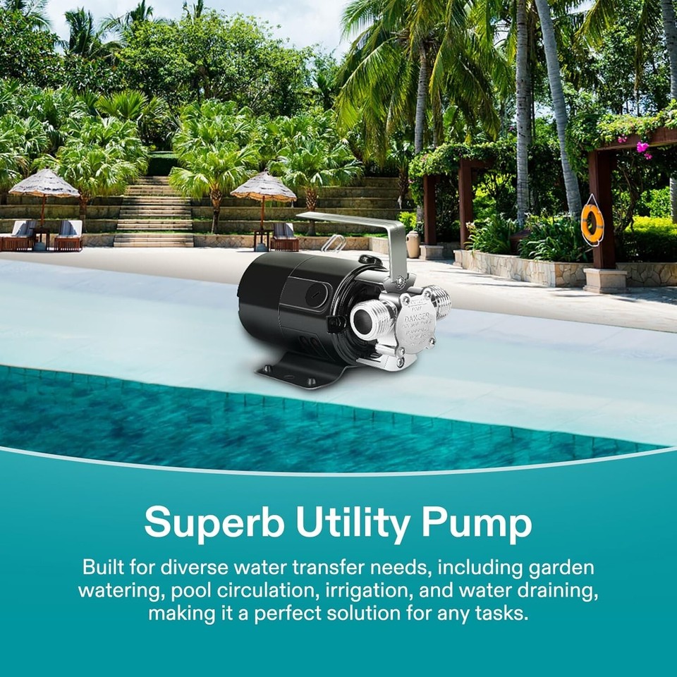 115V Portable Water Pump TIGEROAR 330 GPH - 115V Portable Electric Pump With 6ft Hose For Pools 115V Portable Water Pump TIGEROAR 330 GPH - 115V Portable Electric Pump With 6ft Hose For Pools