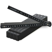 5x Zollstock aus Kunststoff - 2 Meter Gliederma&szlig;stab mit 10 Glieder - schwarz