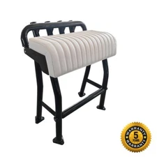 Dolphin Pro Leaning Post 29in Marine Leather White Cushion Black Frame 5 Yrs Wty