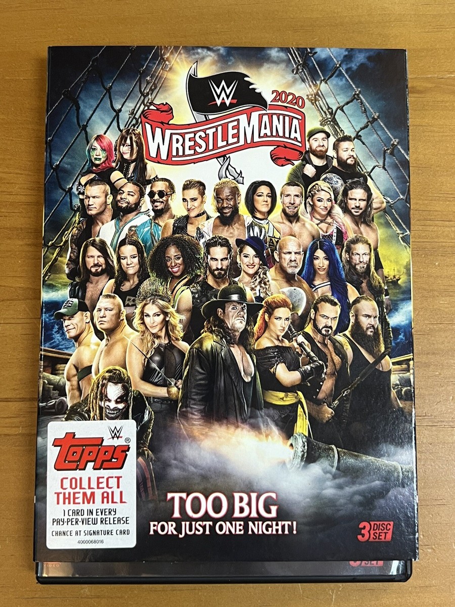 WWE: WrestleMania 2020 DVD Too Big for Just one Night Topps Card