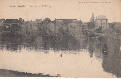 SAINT-HILAIRE le bourg et l'étang timbrée 1905