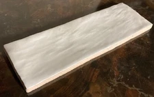 NEW 2.5" x 8" DRY PRESSED WHITE SPANISH CERAMIC TILE, Blanc Zellige, Set of Four
