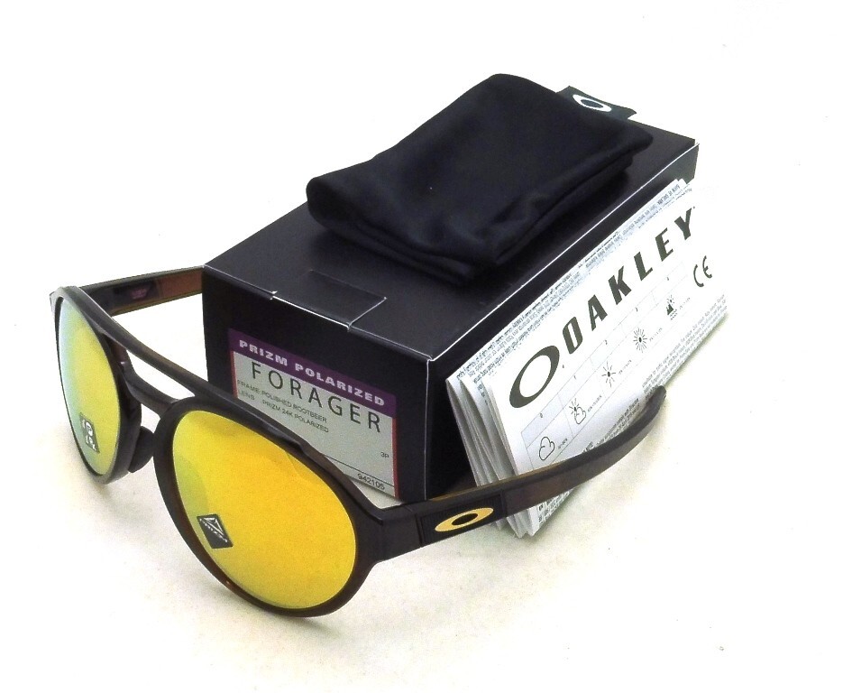 NWT Oakley Forager 9421-5818 Polished Rootbeer w Prizm 24k Polarized  Sunglasses