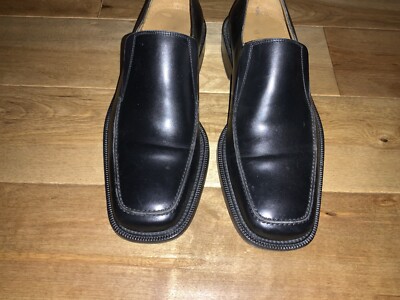 Magnanni Dominguez Black Leather Apron Toe Loafers Shoes  display picture 2