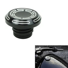 Black Totem Gas Tank Fuel Cap Cover For Harley 92-17 Dyna FXDWG FXDB FXDF FXDL/S