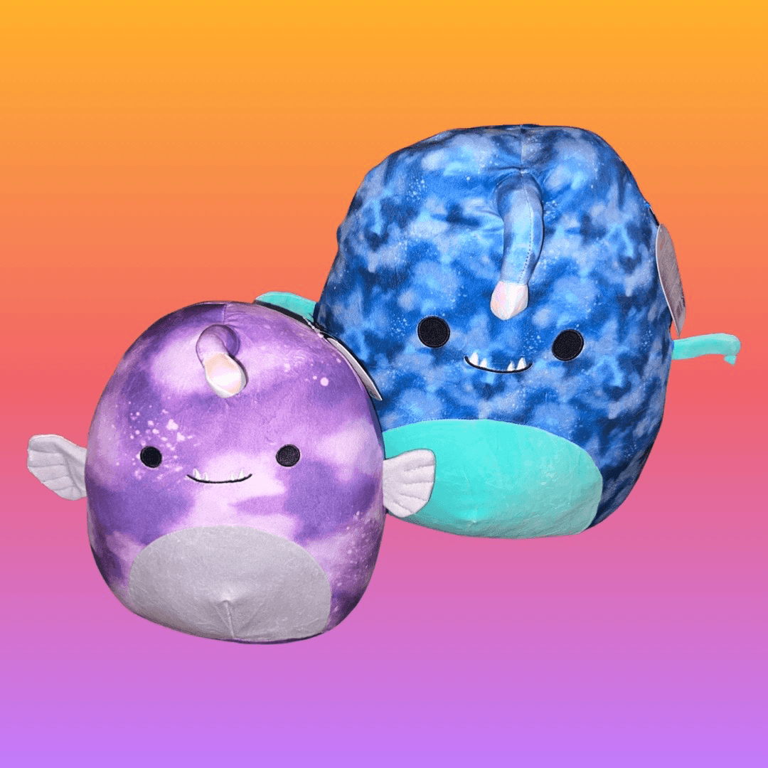 RARE NWT 16 Deezo and 11 Easton Tie Dye Anglerfish Squishmallows