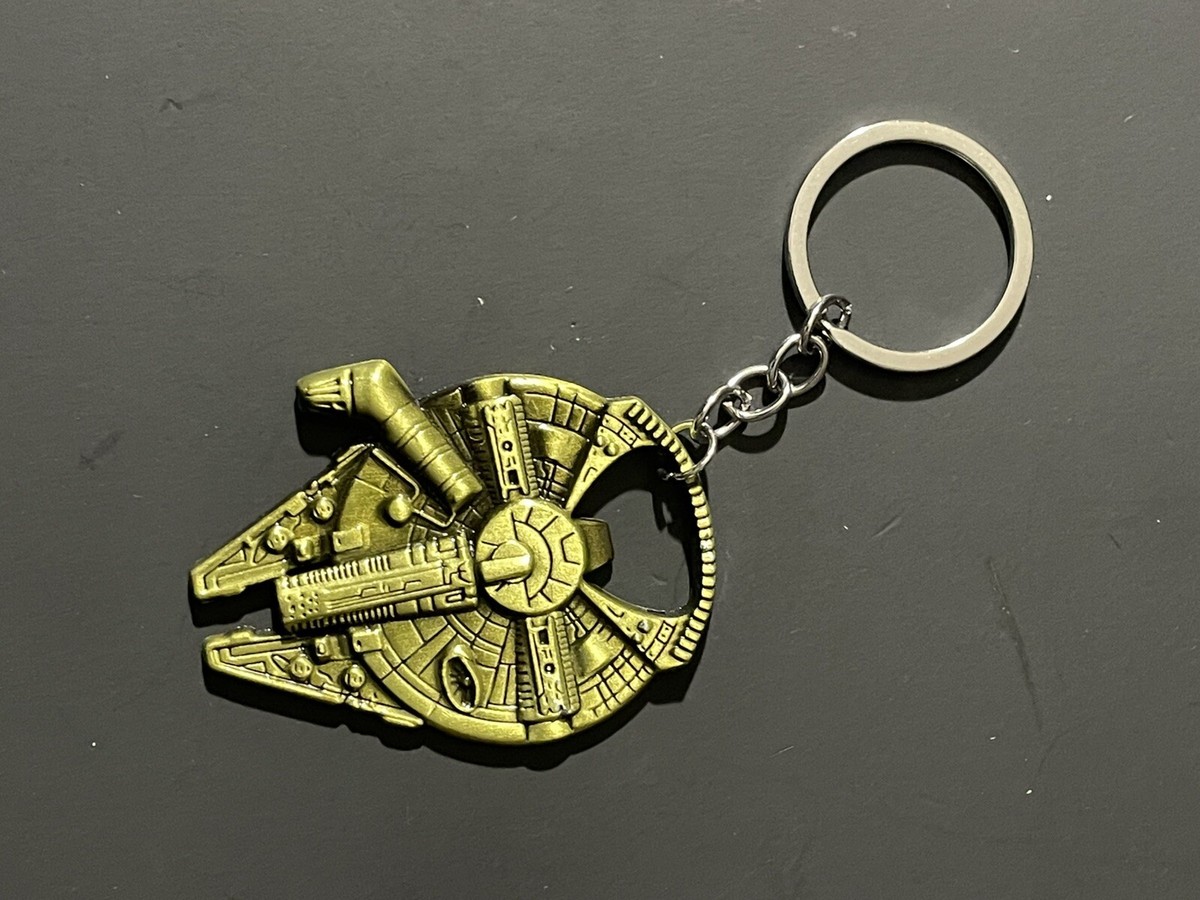 MILLENNIUM FALCON KEYCHAIN (Bottle Opener) Gold Star Wars Ship Key