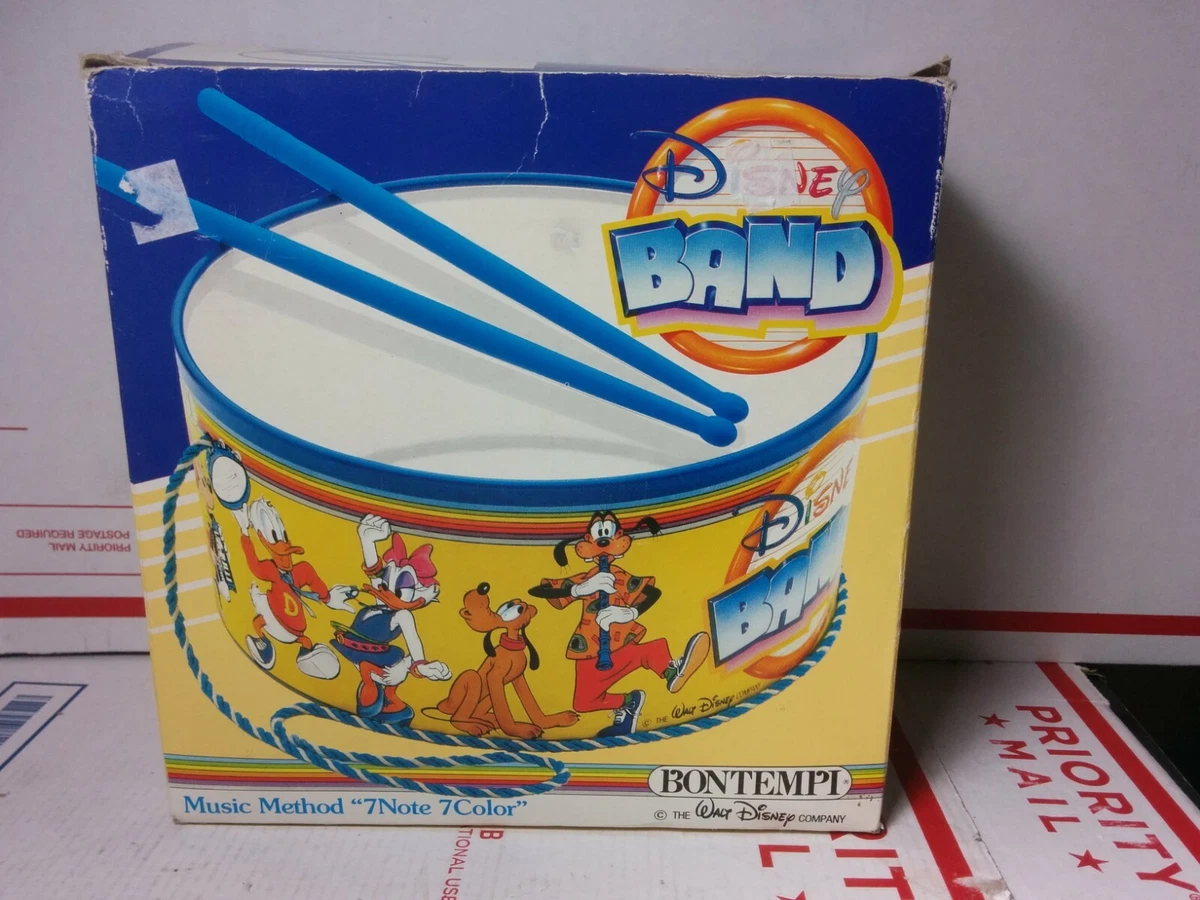 Vintage Bontempi Walt Disney Co. Metal Marching Drum Made in Italy