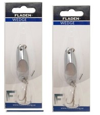 2 x Wedge Lures 22g Silver Fladen Mackerel Bass Pollock Fishing Spinners Bait  