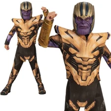 Thanos Boys Fancy Dress Avengers Endgame Villain Kids Halloween Costume + Mask
