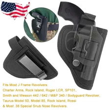 Tactical OWB Gun Holster Holder Fits .22 .38 .357 J Frame Snub Nose 2" Revolvers