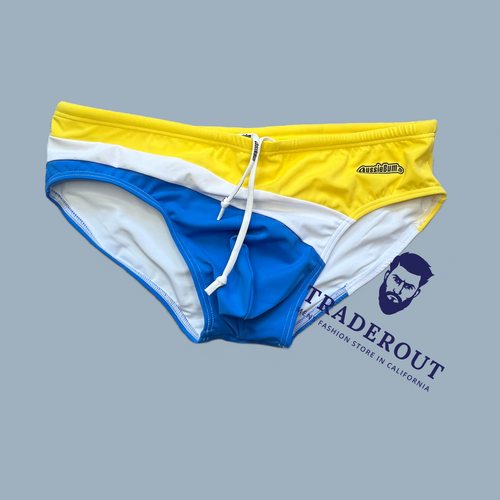 Mens A Flag Stars Low Rise Swimwear Bikini Briefs Beach Swimsuit Sexy Bikini Underwear Drawsting Swim Trunk Swimwear(Red,XXXL