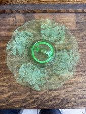 Paden City 1930’s  Peacock & Wild Green Uranium Depression Glass Pedestal READ