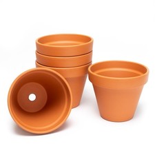 Tontopf 5er Set Pflanzentopf 11cm Ø Grow and Flower Pot 10cm Höhe Terrakotta