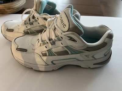 Vionic Womens 23 WALKER Walking Shoes White/Blue Leather Size US 8
