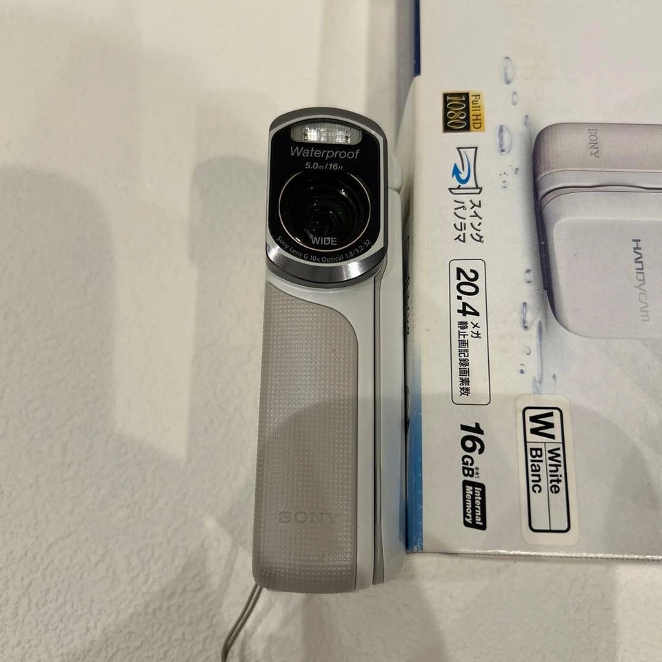 SONY HDR-GW77V White Handycam Digital HD Camcorder Waterproof 16GB w/Box - Image 3 of 4