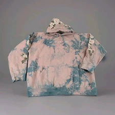 CIVIL REGIME x Embroidered White Rose Hoodie Brunnera Sand Color Size Large