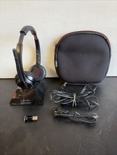 Plantronics Poly W8220T Stereo Wireless Headset Savi 8200 Base Charging Dock Set