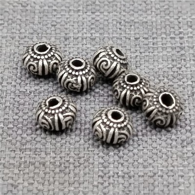 2 Sterling Silber Kleine Spiral Laternen Perlen f��r Armb?nd Halskette