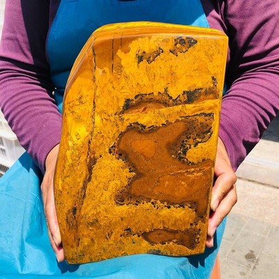 9.1LB Natural Yellow Tiger Eye Stone Crystal Mineral Specimen Polish Healing