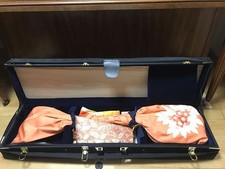 Shamisen Hosorod Jiuta Ikuta Beniki Ayasugi Body Itotome Ebony Used With Case