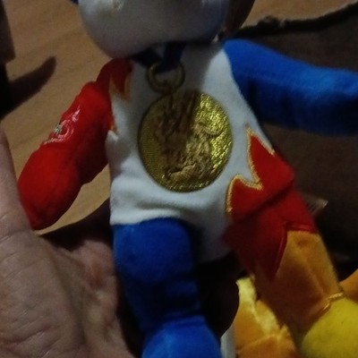 Team USA Olympics Gold Medal Plush Bear Red White Blue Rings Patch